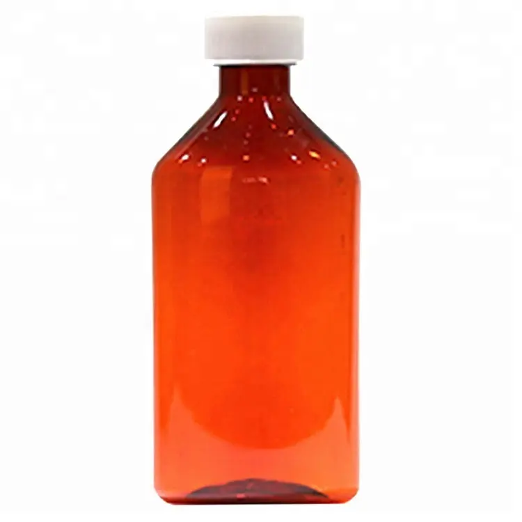 1 OZ plastic syrup bottle pet drink plastic bottle amber liquid medicine bottle