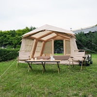 Tente gonflable de camping extérieur imperméable 13,68 m² en Oxford avec structure pneumatique pour camping familial et camping en plein air