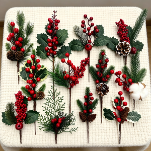 Decoración Navideña LUYI, Duradera e Impermeable, con Bayas Rojas <span class=keywords><strong>y</strong></span> Piñas, para San Valentín, Día de la Madre, Graduación <span class=keywords><strong>y</strong></span> Pascua - Product Image 1