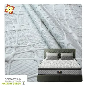 Tecido para colchão de cama, tecido branco de seda fria para travesseiro, tecido crepe de poliéster e ar condicionado