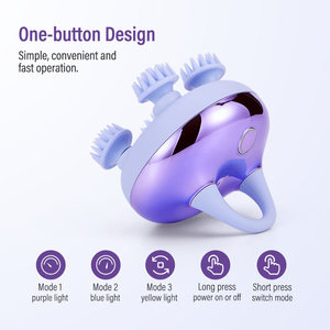 Dispositivo masajeador del cuero cabelludo para el cabello con cabeza vibratoria para amasar luz roja giratoria portátil eléctrico automático a prueba de agua al por mayor - Product Image 6