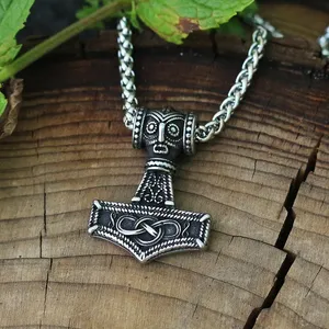 Pendentif en acier inoxydable pour homme, dieu de la foudre Perun, <span class=keywords><strong>mythologie</strong></span> slavie, pagane orientale, collier marteau de guerrier <span class=keywords><strong>viking</strong></span> - Product Image 4