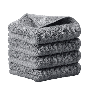 Serviette en microfibre grise épaissie à boucles torsadées pour séchage, nettoyage et détaillage, chiffon de cuisine torsadé - Product Image 1