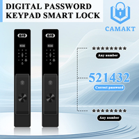 Cerradura Inteligente para Puerta CAMAKT 2025 con Reconocimiento Facial 3D y Cámara para Puertas de Madera/Acero/Vidrio, Pantalla de 4.5 Pulgadas, Aplicación Tuya, Resistente al Agua, para Exteriores