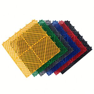 Dalles de sol industrielles en plastique colorées antidérapantes à clipser, durables et emboîtables pour garage - Product Image 4