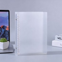 Carpeta de Hojas Sueltas con Anillas Metálicas Dobles, Transparente Mate, de PP, con 26 Orificios, Impresa, Resistente al Agua, para Oficina y Escuela
