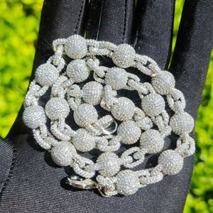 Collier chaîne de <span class=keywords><strong>rap</strong></span> urbain en cuivre incrusté de zircon avec perles rondes, accessoire de mode personnalisé, vente en gros, approvisionnement direct - Product Image 6