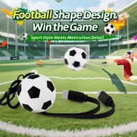 Kabel Data Retractable Bentuk Bola Sepak 60W, Kabel Pengisian Cepat Notebook, USB-C ke USB-C, Kabel Pengisian Cepat Ponsel Tablet Tipe-C