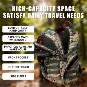 Mochila Táctica Deportiva para Hombre, con Múltiples Compartimentos, Resistente al Agua, de Gran Capacidad, con Cierre, para Caza y Senderismo al Aire Libre - Product Image 3