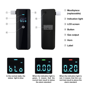 Wgsensor wg188 xách tay túi bán dẫn rượu breathalyzer cá nhân rượu Detector OEM/ODM phân tích khí 0-0.20% Bac - Product Image 4