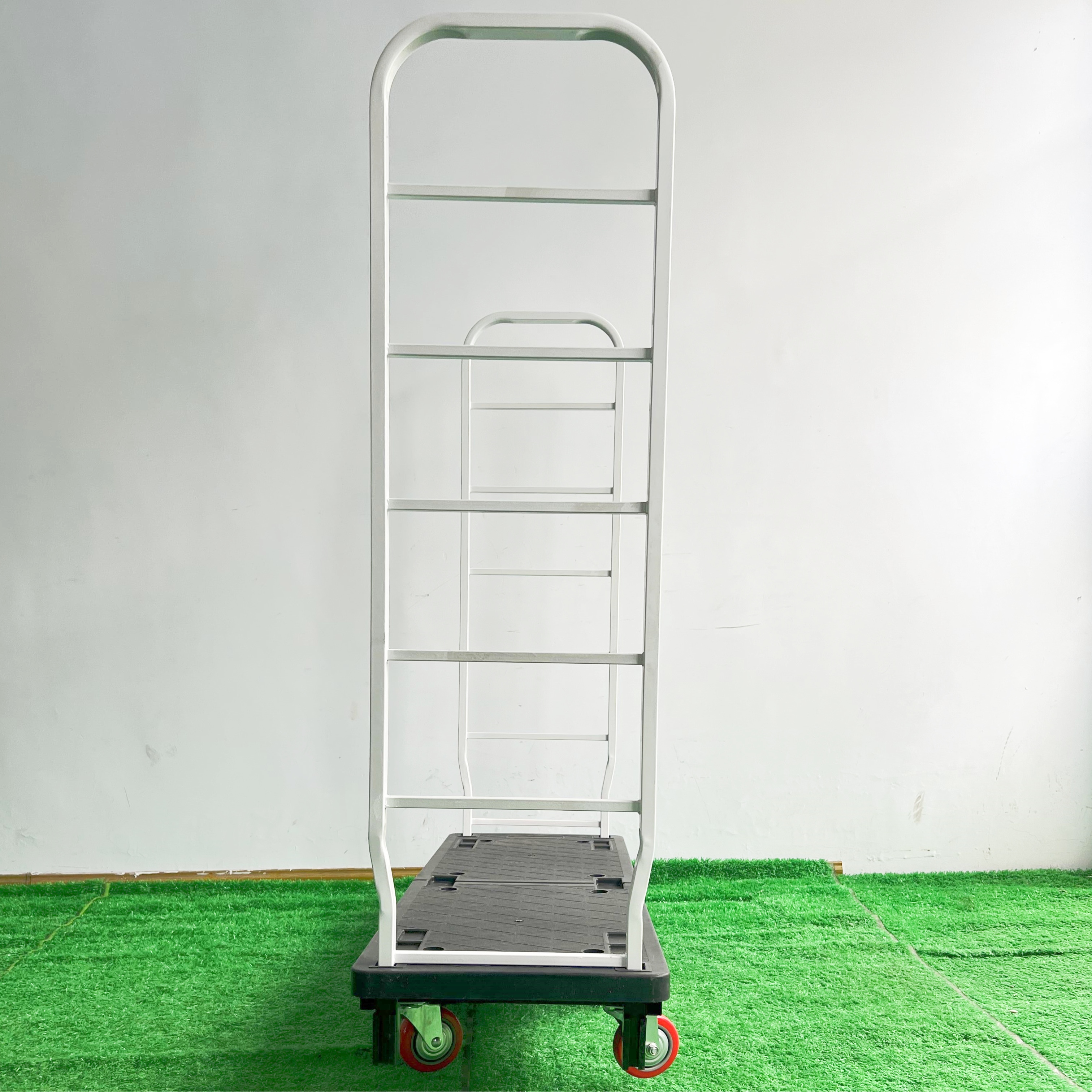 Japanese Style Cart Durable 6-Wheel Trolley Cart Supermarket Foldable U-Boat Hand Trucks Detachable