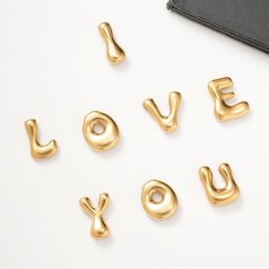 Collier personnalisé avec initiales DIY, 26 lettres en forme de bulles, pendentif en <span class=keywords><strong>perle</strong></span> d'eau douce naturelle, plaqué or 18 carats, acier inoxydable, perles à maillons en O - Product Image 6
