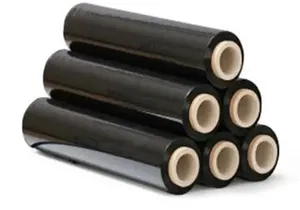 Nouvelle film plastique extensible noir LDPE haute résistance à la traction, résistant à l'humidité, à haute brillance, pour emballage de palettes, surface souple - Product Image 4