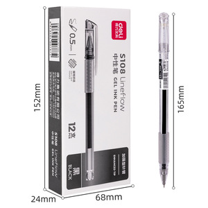 Deli S108 Gel Pen 0.5mm Black Enhanced Tip Office School Use - Product Image 5