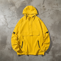 Veste coupe-vent à capuche en nylon et polyester, style streetwear décontracté d'hiver, impression de logo de marque personnalisée, veste personnalisée, Ropa De Hombre