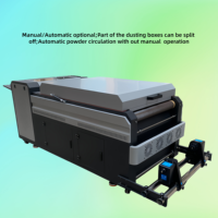 Eizoulyn Recyclage automatique de poudre UV DTF 24 pouces, secoueur de poudre purifié par la fumée, secoueur vertical, machine à secouer avec imprimante pour t-shirts