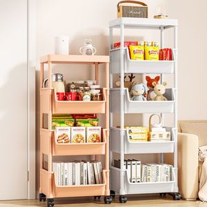 Storage Cart 3 Tier And 4 Tier With Wheels For Bedroom Kitchen Living Room Multipurpose Portable Organizer <b>Shelf</b> - Product Image 4