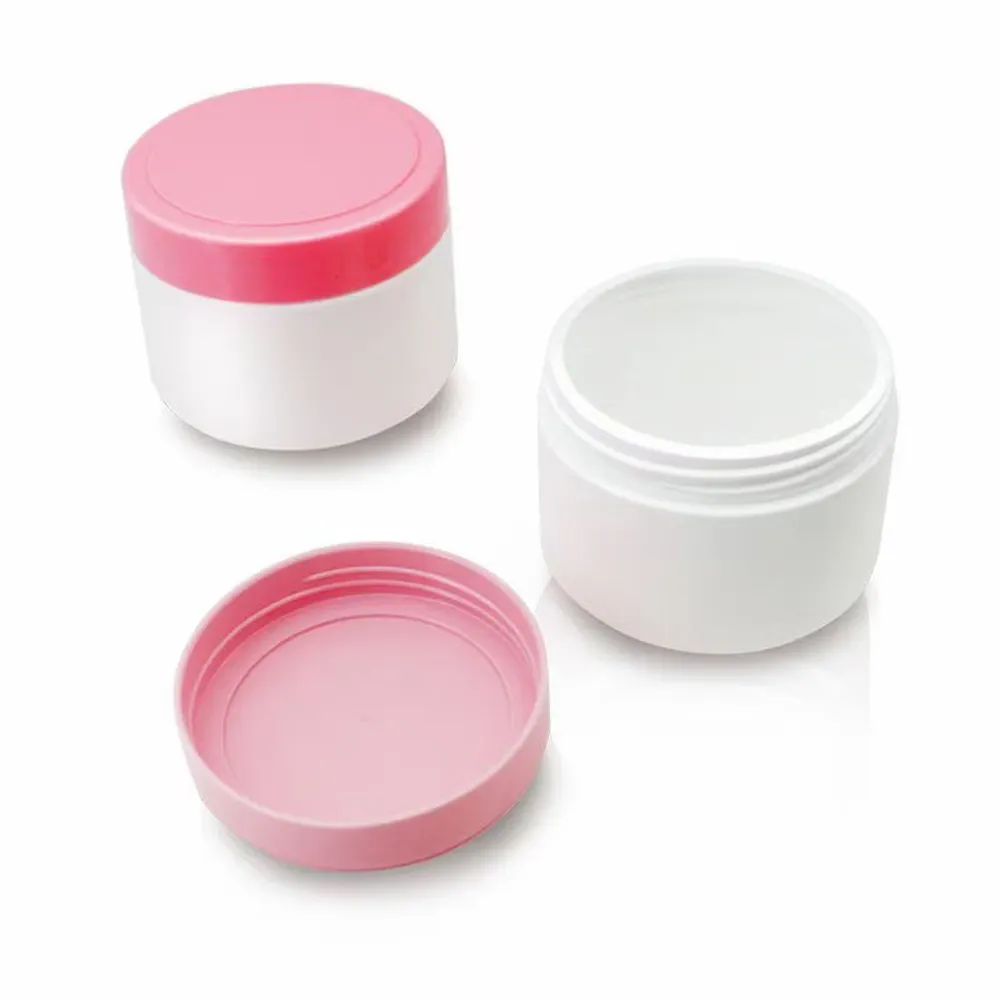 300 ml BPA Free Plastic HDPE Natural White HDPE cream Jars hand soap Containers jars with red lid