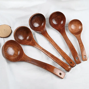 Louche en bois pour la cuisson cuillère à soupe louche cuillère de service en bois idées cadeaux de <span class=keywords><strong>cuisine</strong></span> louche à long manche - Product Image 4