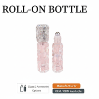 Botol Roll On Silinder Kaca Mini Transparan untuk Kemasan Kosmetik, Cetak Sablon, Botol Minyak Esensial Kosong 5ml/10ml/12ml