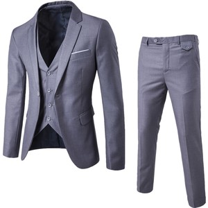 Traje de <span class=keywords><strong>Hombre</strong></span> de 3 Piezas, Estilo Slim Fit, Esmoquin Formal para Baile de Graduación o <span class=keywords><strong>Boda</strong></span>, Blazers para Novio, Chaqueta de Vestir de Alta Calidad, Pantalones y Chaleco - Product Image 1