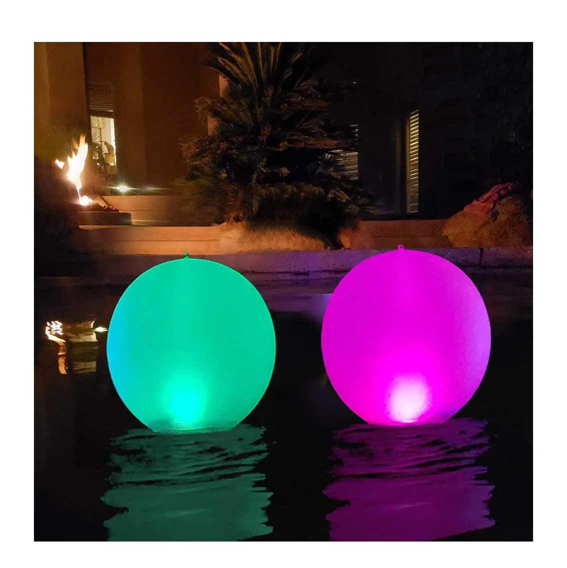 Yüzme havuzu oyuncaklar yanıp sönen plaj topu Glow 16 ''LED 16 renk değişen şişme yüzen ışık topu ile uzaktan
