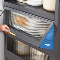 Étagère à vaisselle modulaire en métal réglable, facile à nettoyer, grise, avec rangement de type tiroir pour les armoires de cuisine, le garde-manger, le buffet