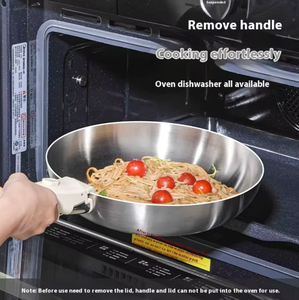 도매 304/316SS 고급 조리기구 세트 비 스틱 가정용 주방 용품 분리형 손잡이 2-3mm 두꺼운 가스/인덕션 안전 팬 - Product Image 3