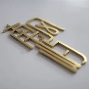 Oem Hoge Kwaliteit 3D Decoratieve Teken Letters Rvs Letters Hotel Deur Teken Metalen Messing Huis Nummer