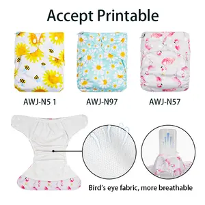 Ananbaby OEM China absorbente pañal ecológico al por mayor lavable reutilizable bebé recién nacido pañales de tela