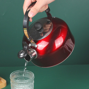 Bouilloire sifflante en acier inoxydable pour cuisinière, avec poignée ergonomique à prise froide - Product Image 2