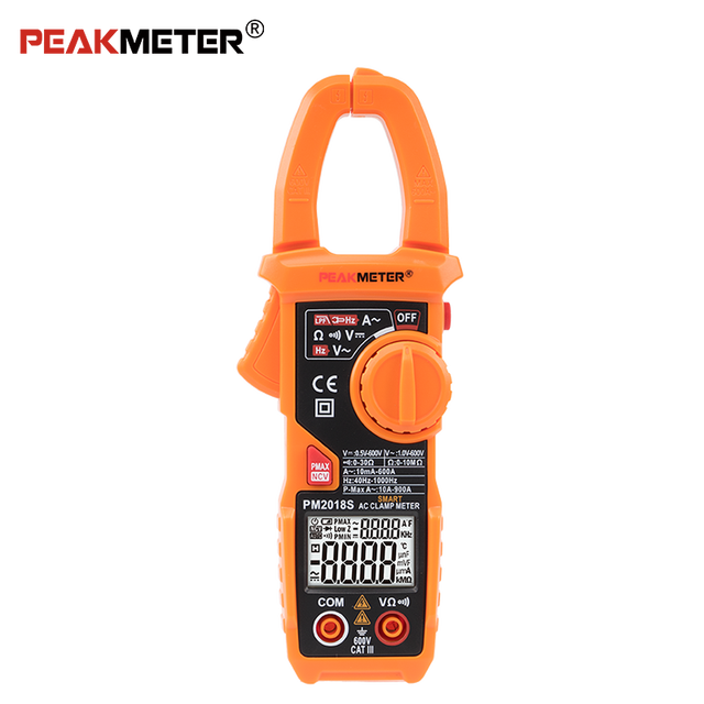 Peakmeter PM2018S Hot Sale High Quality Auto Range Electrical Clamp Meter Multimeter CE Certified Digital Display 1-Year