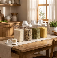 Boîte de conservation des céréales de qualité alimentaire avec couvercle doseur, boîtes réutilisables pour l'emballage des céréales sèches, des pâtes et des collations