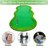 Tapis de putting de golf de grande taille en gazon synthétique artificiel de conception élégante, marque GP, GPC004, durable, pour l'entraînement au golf, avec drapeau/tasse, utilisation intérieure/extérieure