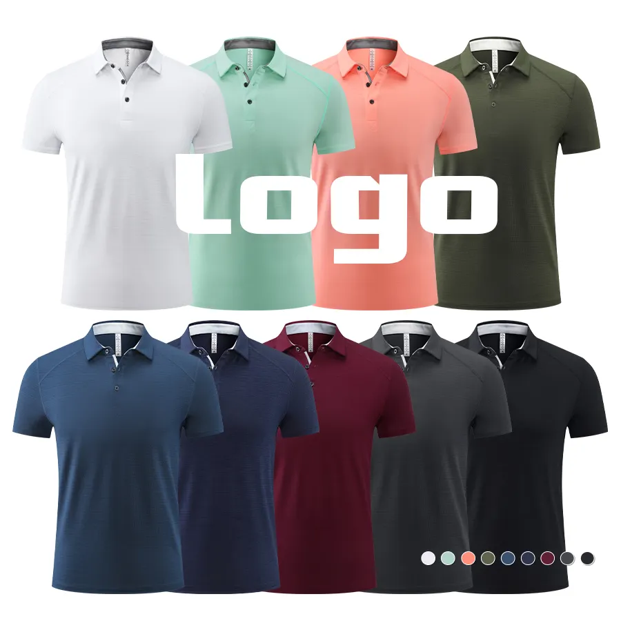 Groothandel Custom Design 92% Polyester 8% Spandex Multi Color Heren Poloshirt Blanco 4 Way Stretch Poloshirts