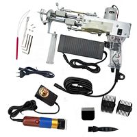 Pistolet de tufting pour tapis en fil fait main DIY 2-en-1, machine à poils coupés et bouclés avec moteur électrique, kit d'aiguilles de tissage de tapis