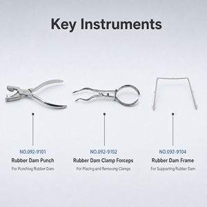 Kit de Digue Dentaire en Caoutchouc Certifié CE XC, Instruments Autoclavables (Classe I), Isolation Précise des Dents, Patients Adultes/Enfants, 1 An - Product Image 3