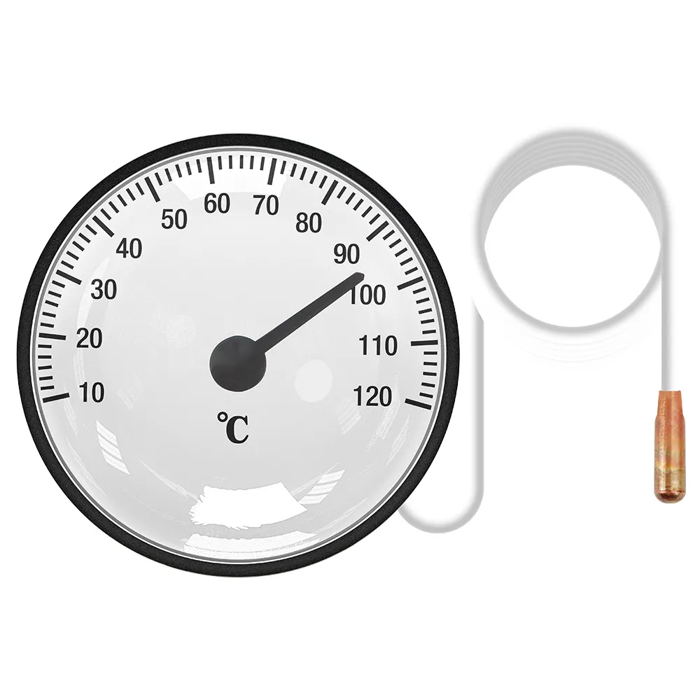 温度120プラスチックプローブ付きプラスチック丸型液体膨張温度計
