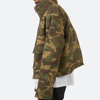 Blouson Bomber Matelassé OEM Designer Jacquard Oversize Homme Printemps Personnalisé Coupe-Vent Camouflage Bulle Zippé
