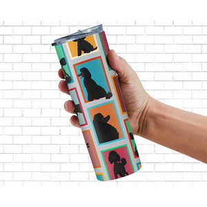 Set di Bicchieri Skinny in Acciaio Inossidabile con Motivo Barboncino Nero Standard - Product Image 4