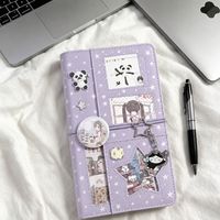 Nouveau carnet A6 violet à motif étoilé, couverture en polyuréthane à feuilles mobiles, style Instagram, super mignon, parfait pour les étudiants, journal