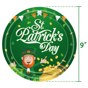 Bannière de fête Shamrock pour la Saint-Patrick, vaisselle jetable en plastique et en papier, ensemble de décoration pour la célébration des fêtes irlandaises - Product Image 2