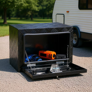 Boîte à outils en aluminium 18 x 12 x 14 pouces, étanche et verrouillable, pour remorque, camping-car, rangement - Product Image 2