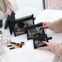 A30 Grosir Kemasan Kecil Risleting Kustom Hadiah Bersih Dapat Digunakan Kembali Menghasilkan Nilon Makeup Kantong Mesh Tas Kosmetik