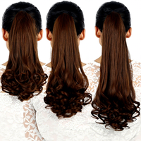 Queue de cheval en fibres synthétiques haute température, effet fleur de poirier, avec sangles intégrées, extension de cheveux en gros, sans permanente ni teinture