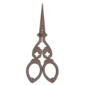 Retro <b>Style</b> Portable Scissors Stainless Steel Tea Plated Titanium Straight <b>Head</b> Home Use Tailor Scissors Mini Size For Loose - Product Image 4