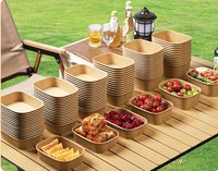 Bol en papier kraft jetable, biodégradable, écologique, 100 % respectueux de l'environnement, compatible micro-ondes, réfrigérateur et four, boîte à lunch