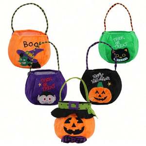 Bolsas de Dulces de Calabaza Personalizadas para Halloween - Bolsas de Tela para Regalos y Decoración Colgante y Regalos de Disfraces - Product Image 1