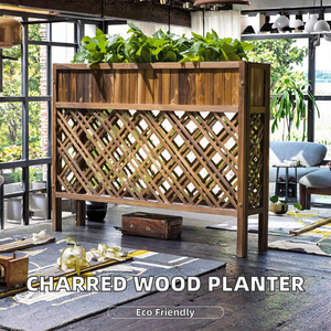 Jardinière surélevée en bois avec treillis pour patio extérieur et balcon - Product Image 2