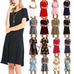 Vestido Nuo 2026 para Mujer, Manga Corta, Color Sólido y Estampado, Cuello Redondo - Product Image 6